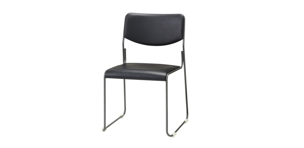 制菌レザーミーティングチェア（ﾌﾞﾗｯｸ）